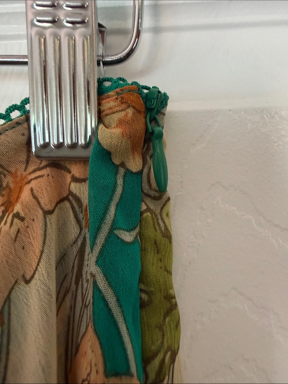 Floral Teal Chiffon Tiered Skirt - Picture 4 of 5